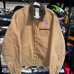 Vintage Carhartt Detroit Jacket Mens 3XL Blanket Lined J97 CML Camel Canvas
